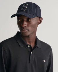 GANT Poloshirt Regular Shield Longsleeve Pique Rugger Nautical Stripe Schwarz