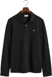 GANT Poloshirt Regular Shield Longsleeve Pique Rugger Nautical Stripe Schwarz