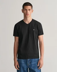 GANT T-Shirt V-Neck Slim Fit SLIM SHIELD V-NECK T-SHIRT Schwarz