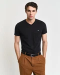 GANT T-Shirt V-Neck Slim Fit SLIM SHIELD V-NECK T-SHIRT Schwarz GANT T-Shirt V-Neck Slim Fit SLIM SHIELD V-NECK T-SHIRT Schwarz