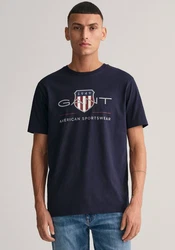 Gant T-Shirt REGULAR ARCHIVE SHIELD Dunkelblau/Grau/Hellblau/Blau