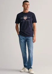 Gant T-Shirt REGULAR ARCHIVE SHIELD Dunkelblau/Grau/Hellblau/Blau