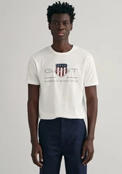 Gant T-Shirt REGULAR ARCHIVE SHIELD Grau/Weiß/Dunkelblau/Creme/Khaki