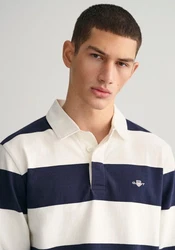 Gant Rugbyshirt REG SHIELD BARSTRIPE HEAVY RUGGER Dunkelblau/Blau/Weiß/Grau/Hellblau