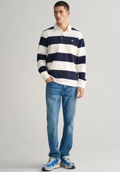 Gant Rugbyshirt REG SHIELD BARSTRIPE HEAVY RUGGER Dunkelblau/Blau/Weiß/Grau/Hellblau