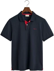 Gant Poloshirt Regular Contrast Pique Rugger Dunkelblau