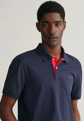 Gant Poloshirt Regular Contrast Pique Rugger Dunkelblau