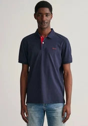 Gant Poloshirt Regular Contrast Pique Rugger Dunkelblau
