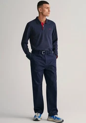 Gant Poloshirt REG CONTRAST PIQUE LS POLO Dunkelblau/Dunkelrot