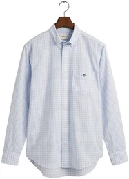 Langarmhemd REG POPLIN GINGHAM SHIRT mit Logostickerei auf der Brust