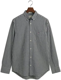 Langarmhemd REG POPLIN GINGHAM SHIRT mit Logostickerei auf der Brust
