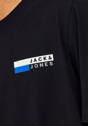 JACK & JONES T-Shirt 'JJCorp' Schwarz/Rot/Dunkelblau