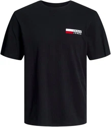 JACK & JONES T-Shirt 'JJCorp' Schwarz/Rot/Dunkelblau