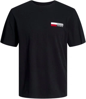 JACK & JONES T-Shirt 'JJCorp' Schwarz/Rot/Dunkelblau