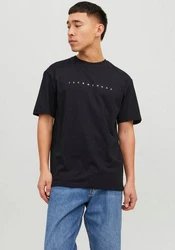JACK & JONES T-Shirt JJEstar Schwarz/Dunkelblau/Dunkelgrau
