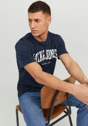 JACK & JONES T-Shirt JJEJOSH TEE SS CREW NECK NOOS Dunkelblau/Blau