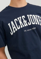 JACK & JONES T-Shirt JJEJOSH TEE SS CREW NECK NOOS Dunkelblau/Blau