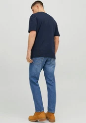 JACK & JONES T-Shirt JJEJOSH TEE SS CREW NECK NOOS Dunkelblau/Blau
