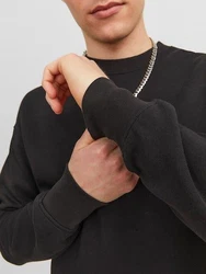 Jack & Jones Sweatshirt Relaxed Fit JORVESTERBRO 6020 schwarz / weiß
