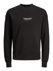 Jack & Jones Sweatshirt Relaxed Fit JORVESTERBRO 6020 schwarz / weiß