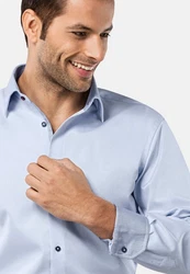 Vincenzo Boretti Businesshemd gerader Schnitt bgelfrei Hellblau/Blau/Dunkelblau