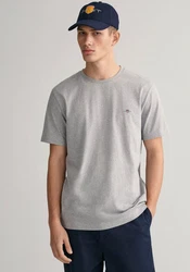 GANT Herren T-Shirt - REG TONAL SHIELD T-SHIRT Grau