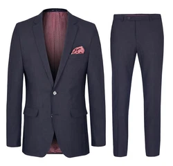 Paul Malone Anzug Herrenanzug modern slim fit Anzug für Männer - stretch (Set, 2-tlg., Sakko mit Hose) (HA33) blau/dunkelblau (HA23)