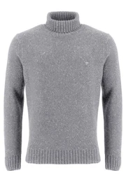 Rollkragenpullover Fynch Hatton Herren Rollkragen Pullover meliert grau