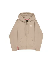 Alpha Industries Hoodie Basic Zip Hoodie Small Logo Beige/Khaki