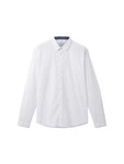 TOM TAILOR Hemd Langarmhemd STRETCH POPLIN Weiß/Dunkelblau/Creme TOM TAILOR Hemd Langarmhemd STRETCH POPLIN Weiß/Dunkelblau/Creme