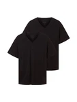 TOM TAILOR T-Shirt mit V-Ausschnitt Schwarz