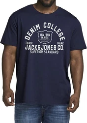 Jack & Jones Plus Print-Shirt Spar-Set 3er-Pack Big Size Shirt Dunkelblau/Blau