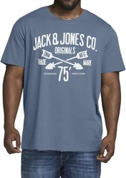 Jack & Jones Plus Print-Shirt Spar-Set 3er-Pack Big Size Shirt Dunkelblau/Blau