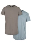 URBAN CLASSICS T-Shirt Urban Classics Herren Pre-Pack Shaped Long Tee Grau/Blau