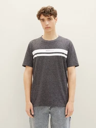 TOM TAILOR T-Shirt mit Logoprint Dunkelgrau/Grau/Hellgrau/Rot