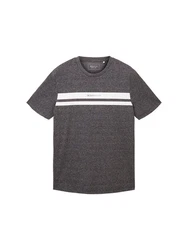 TOM TAILOR T-Shirt mit Logoprint Dunkelgrau/Grau/Hellgrau/Rot