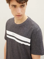 TOM TAILOR T-Shirt mit Logoprint Dunkelgrau/Grau/Hellgrau/Rot