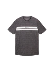 TOM TAILOR T-Shirt mit Logoprint Dunkelgrau/Grau/Hellgrau/Rot