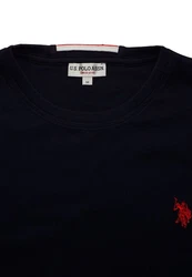 U.S. Polo Assn Longsleeve Langarmshirt mit Rundhalsausschnitt Dunkelblau/Rot