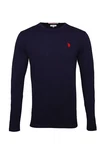 U.S. Polo Assn Longsleeve Langarmshirt mit Rundhalsausschnitt Dunkelblau/Rot