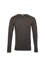 U.S. Polo Assn Longsleeve Langarmshirt mit Rundhalsausschnitt Khaki/Rot/Dunkelgrau/Grau