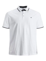 Jack & Jones Poloshirt Fit Polo Shirt JJEPAULOS Sommer Hemd Pique (1-tlg) (3615) Weiß