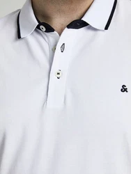 Jack & Jones Poloshirt Fit Polo Shirt JJEPAULOS Sommer Hemd Pique (1-tlg) (3615) Weiß