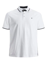 Jack & Jones Poloshirt Fit Polo Shirt JJEPAULOS Sommer Hemd Pique (1-tlg) (3615) Weiß