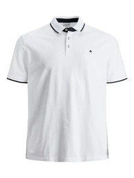 Poloshirt + Fit Polo Shirt JJEPAULOS Sommer Hemd Pique (1-tlg) 3615 in Wei