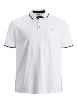 Jack & Jones Poloshirt Fit Polo Shirt JJEPAULOS Sommer Hemd Pique (1-tlg) (3615) Weiß