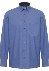 Eterna Karohemd Comfort Fit Button-Down-Kragen Dunkelblau/Hellblau/Blau
