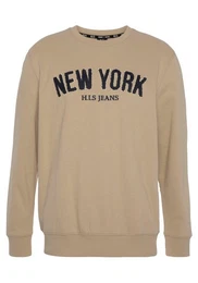 Sweater Langarm, lockere Passform, bestickte Optik, Rundhalsausschnitt