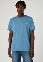 WRANGLER T-Shirt Sign Off rauchblau/wei