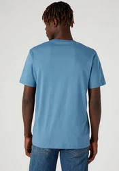 WRANGLER T-Shirt Sign Off rauchblau/wei